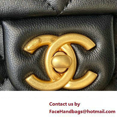 Chanel Lambskin  &  Gold-Tone Metal small flap bag black AS4231 2023